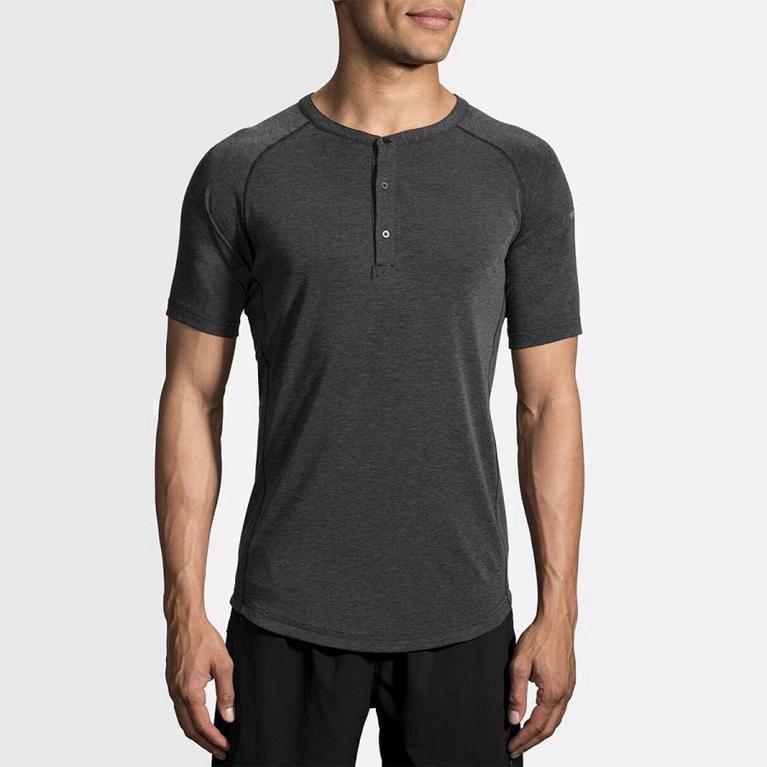 Brooks Cadence Mens Short Sleeve Running Shirt Ireland Grey (ODZF-97012)